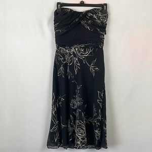 White House Black Market Black Strapless Cocktail Dress - Size 2